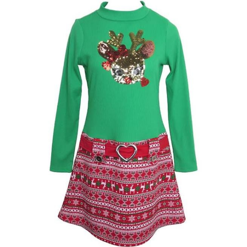 Pink & Violet Christmas Dress/xl 14-16